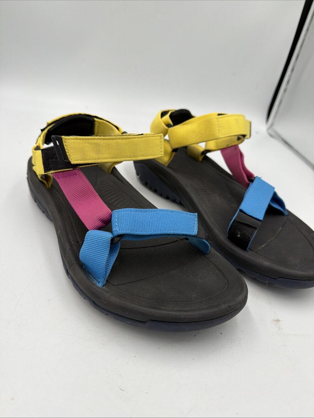 Teva Hurricane XLT2 Womens Sz 8 Hiking/Water Sandals Black Blue Yellow Pink
